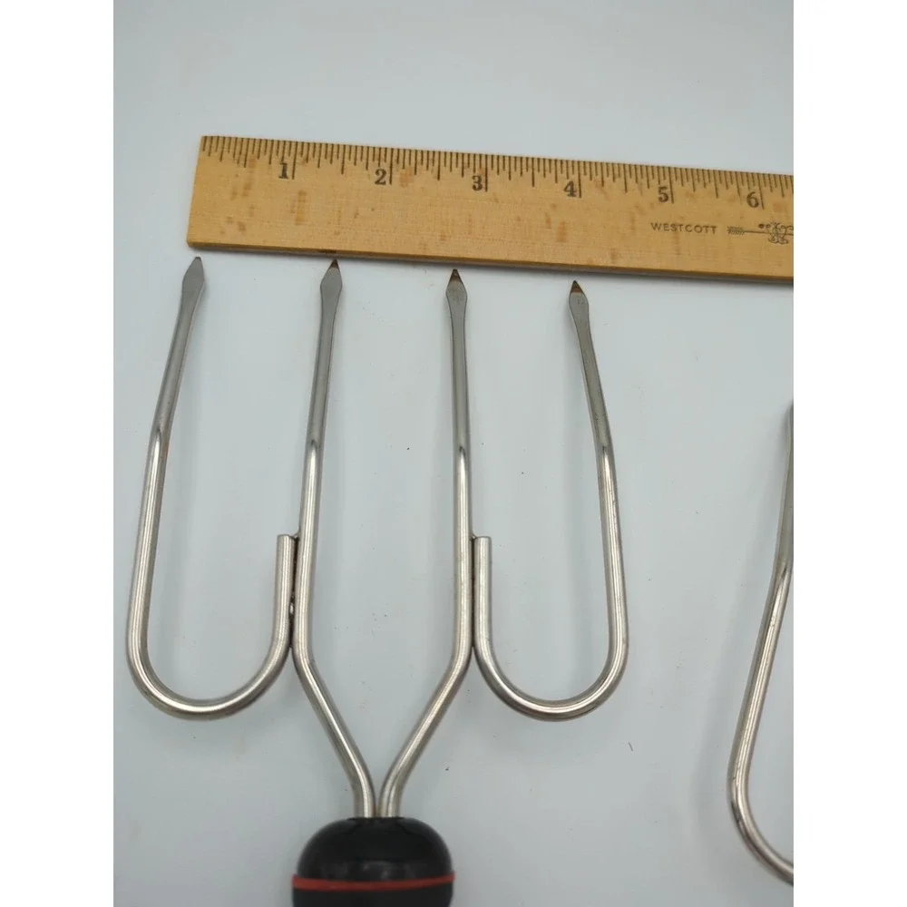 Stainless Meat Forks Set of 2 Norpro 4 Prong Poultry Ham Lifter 9